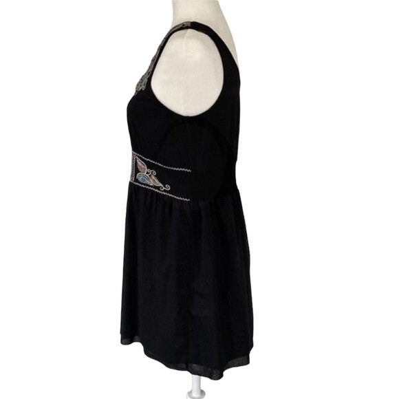 RXB Paisley Embroidered V-Neck Sleeveless Tunic Tank Top Lined Cotton Boho Cute - Picture 3 of 16